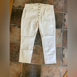 NEW J.Crew 10” Women’s Vintage Straight Button Fly White Jeans Size 35
